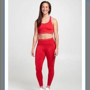 SoulCycle red ribbed set